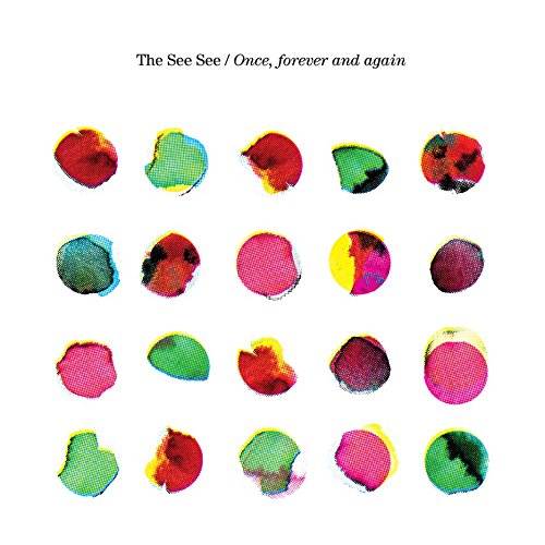 "Album cover with 16 multicolored watercolor spots on a white background."