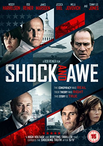 DVD cover for "Shock and Awe" with actors' images and title.