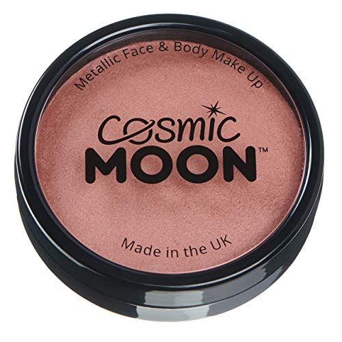 Metallic Pro Face & Body Paint Cake Pots by Cosmic Moon - Rose Gold - Professional Water Based Face Paint Makeup for Adults, Kids - 36g