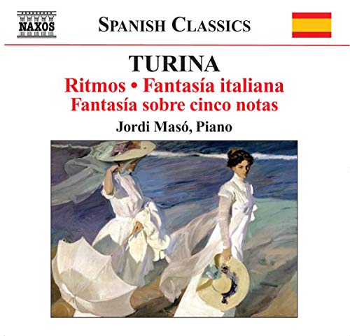 CD cover for Jordi Maso’s Turina piano music with beach scene.