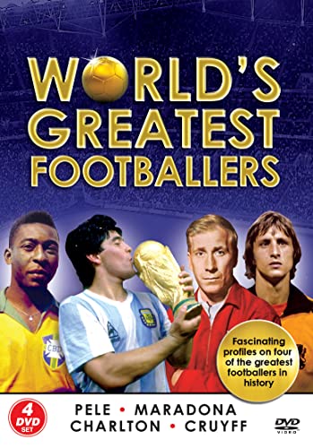 DVD cover featuring Pelé, Maradona, Charlton, and Cruyff, football players.