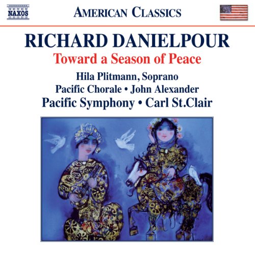 "CD cover with two women in ornate robes, white doves, and blue background."
