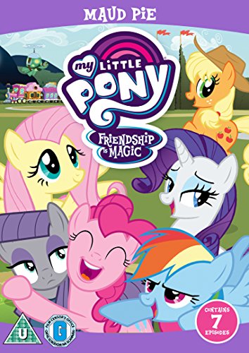 "My Little Pony: Friendship is Magic DVD cover featuring six cartoon ponies and a village."