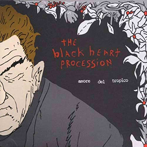 Black Heart Procession album cover: sketched face with floral designs.