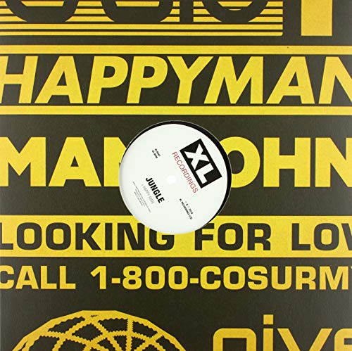 Happy Man" vinyl record by Jungle, with bold yellow and black text.