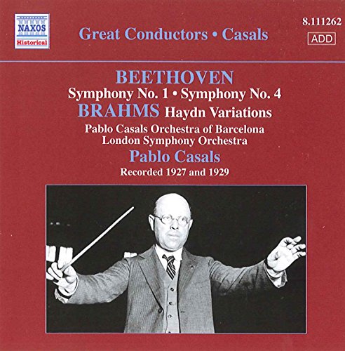 CD cover featuring Pablo Casals conducting, with text listing composers and orchestras.