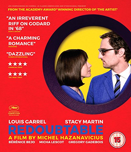 Blu-ray cover for "Redoubtable" featuring two people in blue against a red background.