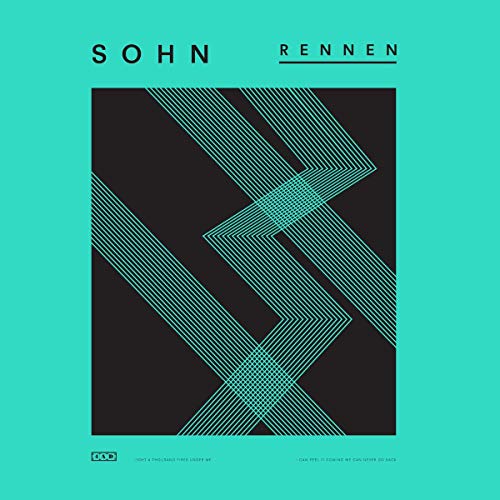 Sohn's "Rennen" vinyl album cover: teal with abstract blue line design.