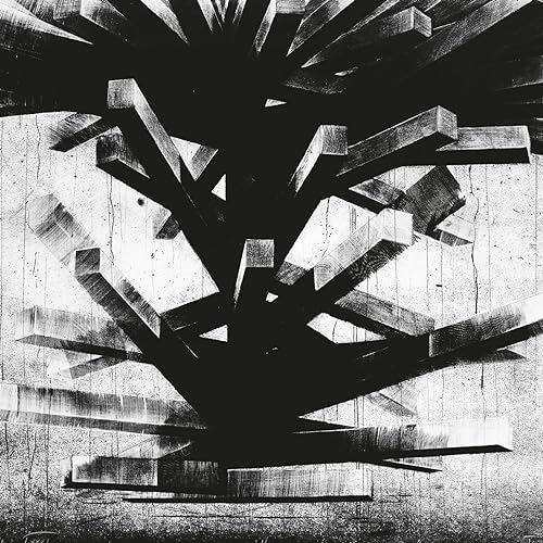 Black and white abstract CD cover featuring a geometric tower structure.