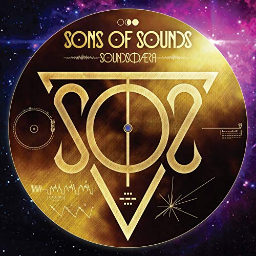 CD cover for “Sons Of Sounds - Soundsphaera” with gold geometric design.