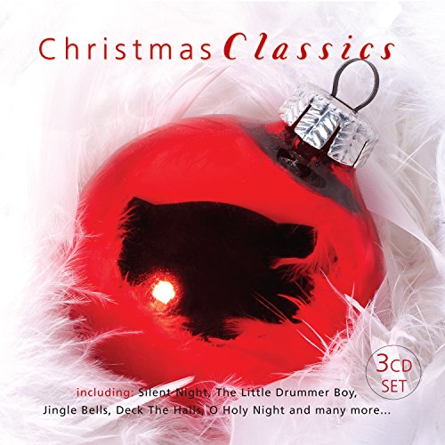 A red Christmas ornament with a lit candle inside, surrounded by white feathers.