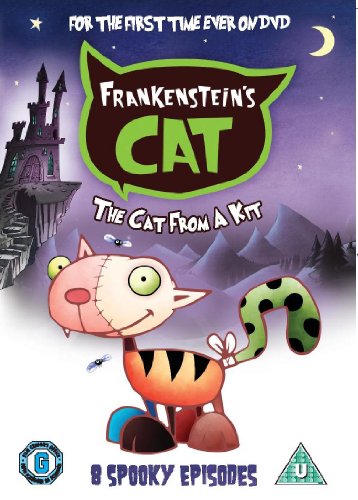 DVD cover featuring a cartoon cat with stitches, against a haunted castle background.