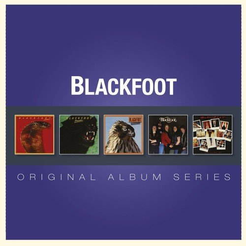 Purple CD cover with "Blackfoot" and "Original Album Series" text, featuring five album covers.