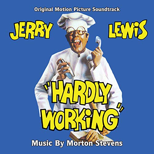 "Album cover featuring Jerry Lewis in a white chef's uniform on a blue background."