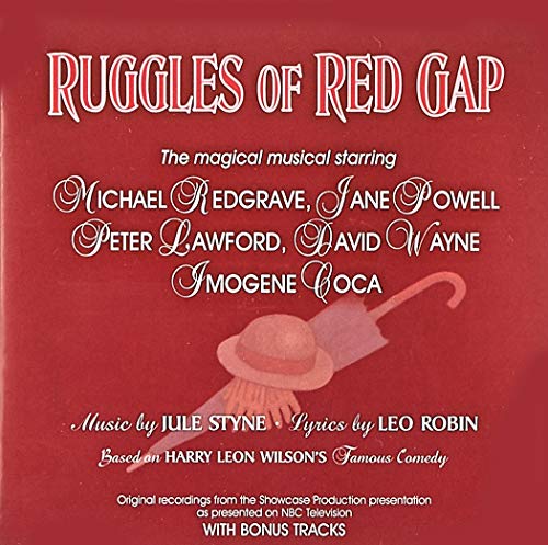 Red CD cover with title, cast names, and umbrella illustration.