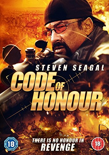DVD cover for "Code of Honor" featuring Steven Seagal with a gun amidst explosions.