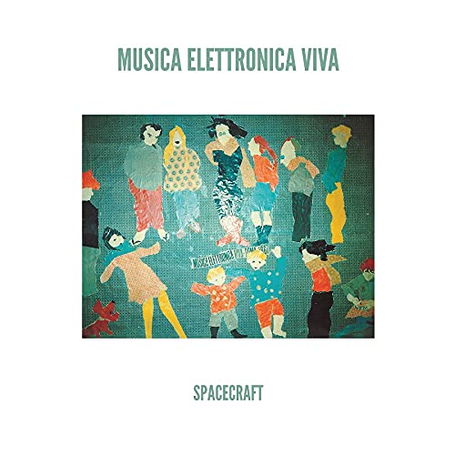 Album cover for Musica Elettronica Viva’s “Spacecraft” featuring illustrated figures.