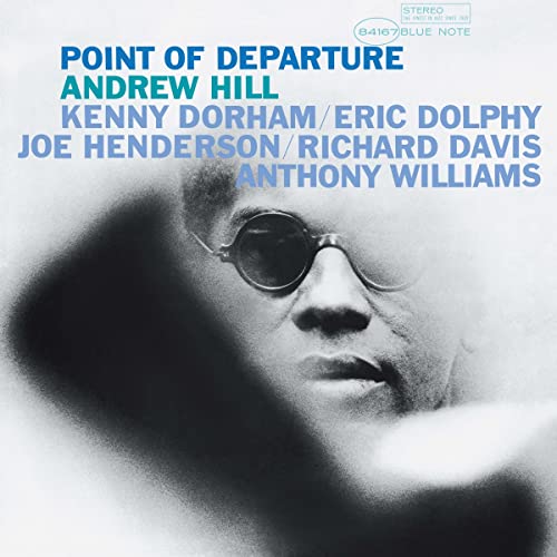 Record album cover featuring Andrew Hill in sunglasses, Blue Note label.
