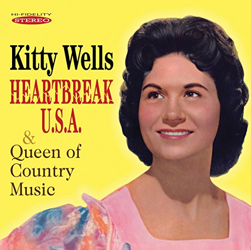 Kitty Wells album cover featuring a smiling woman in a pink top against a yellow background.