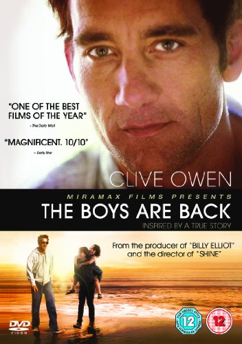 DVD cover for "The Boys Are Back" featuring Clive Owen’s portrait.
