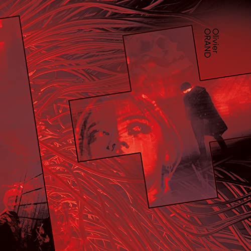 Red album cover with fragmented portrait and figure, text "Olivier Orand".