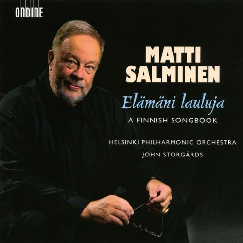 CD cover featuring Matti Salminen holding glasses, with text on a black background.