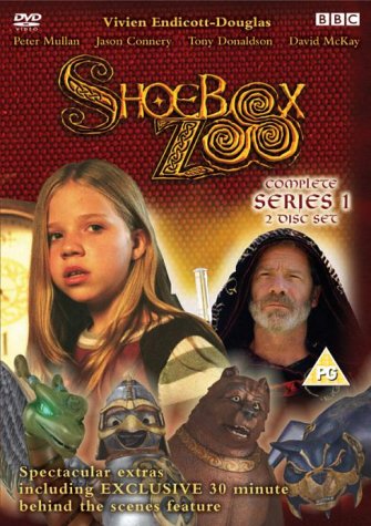 DVD cover for "Shoebox Zoo - Series 1" featuring a girl and puppets.