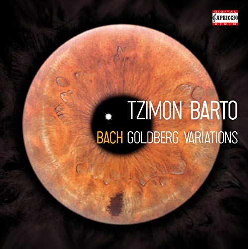 CD cover: close-up of an eye with text “Tzimon Barto Bach Goldberg Variations.”