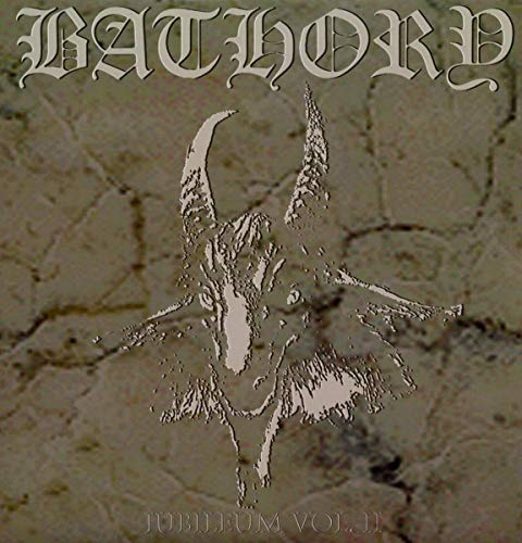 Bathory album cover: Jubileum Vol. II, featuring a horned figure.