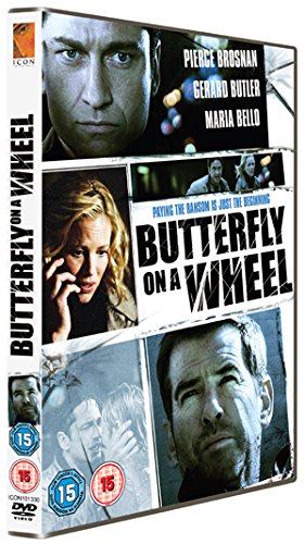 DVD cover for "Butterfly on a Wheel" featuring Pierce Brosnan and Maria Bello.