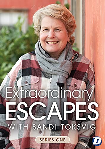 Sandi Toksvig smiles on the cover of “Extraordinary Escapes” DVD.