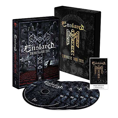 Enslaved Cinematic Tour 2020 DVD set with black packaging and discs.