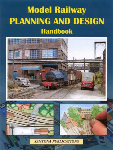 "Book cover with model train and railway design images on blue background."