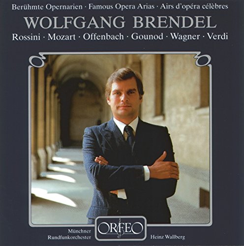 "CD cover featuring Wolfgang Brendel in a suit, arms crossed, in an arched hallway."