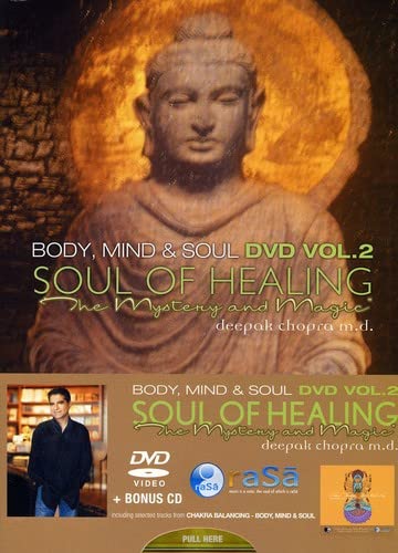 DVD cover featuring a stone Buddha with Deepak Chopra’s name.