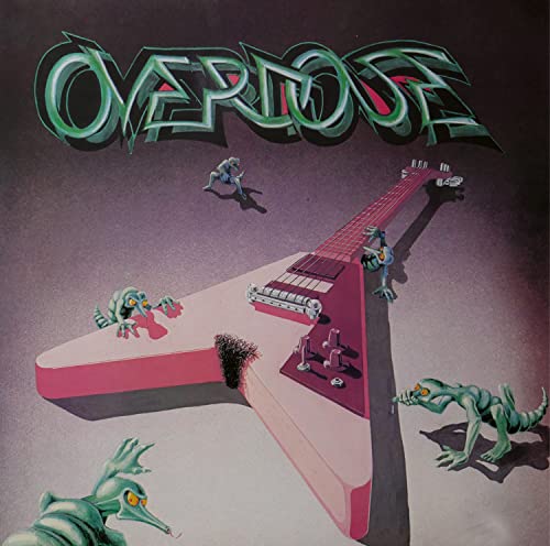 CD cover: "Overdose - To The Top" with a pink guitar and lizards.