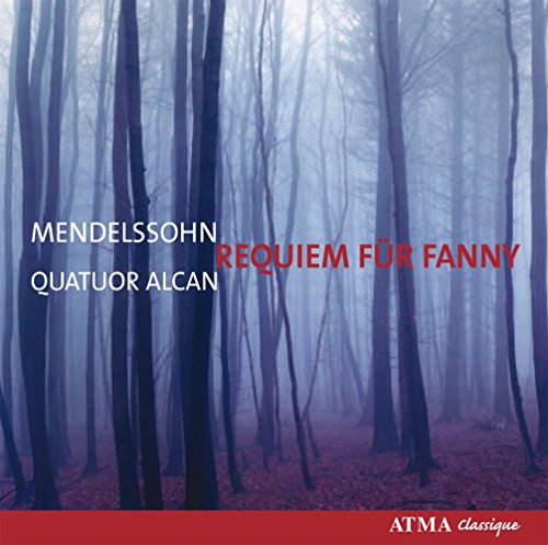 CD cover featuring a misty forest with white and red text overlay.