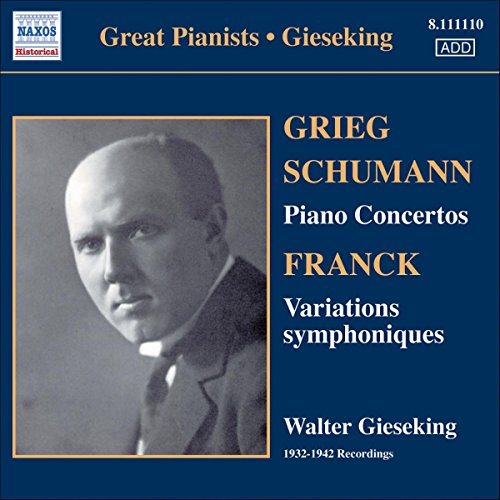CD cover featuring a portrait of pianist Walter Gieseking and composer names.