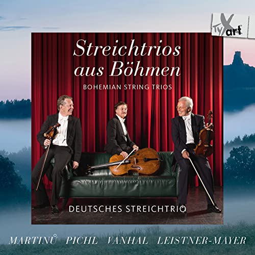 CD cover featuring three musicians with string instruments, red curtain backdrop.