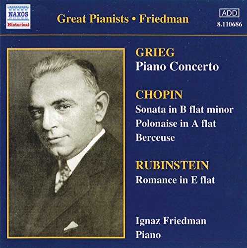 CD cover featuring a portrait of pianist Ignaz Friedman and track listing.