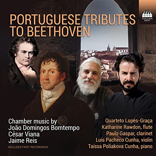 CD cover featuring portraits of composers and musicians, with a window backdrop.