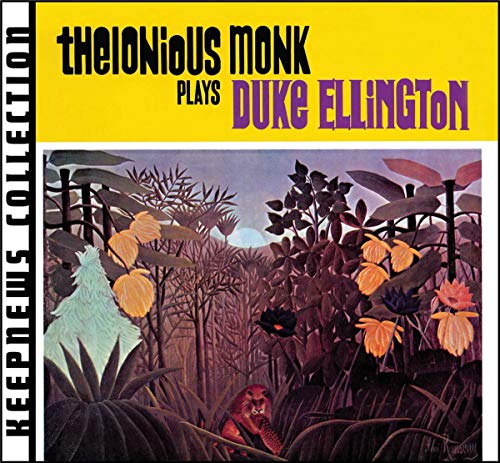 CD cover for Thelonious Monk’s “Plays Duke Ellington” with jungle scene.