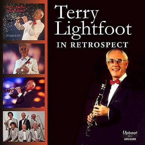 "Terry Lightfoot album cover with collage of photos of him playing clarinet."