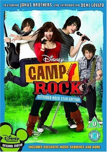 Camp Rock" DVD cover featuring the Jonas Brothers and Demi Lovato.