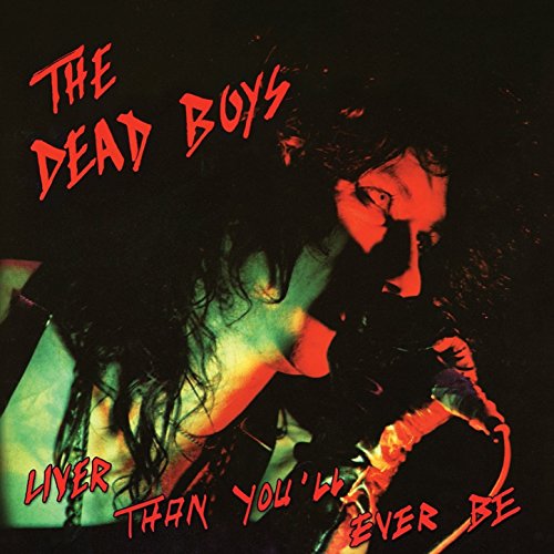 CD cover: The Dead Boys, singer with microphone, red and green tones.