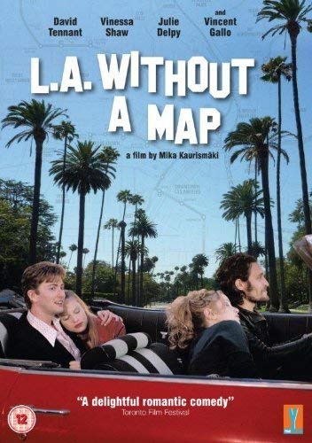 DVD cover for “L.A. Without A Map” featuring actors and palm trees.