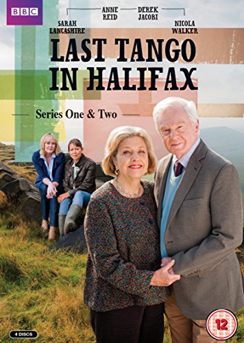 DVD cover for "Last Tango in Halifax" featuring four actors in a field.