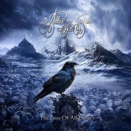 CD cover: raven on a mound before a dark, mountainous landscape.