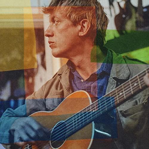 Steve Gunn CD cover featuring a man with a guitar, abstract colors.