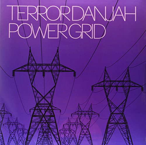 Purple album cover with white text and silhouettes of power lines.